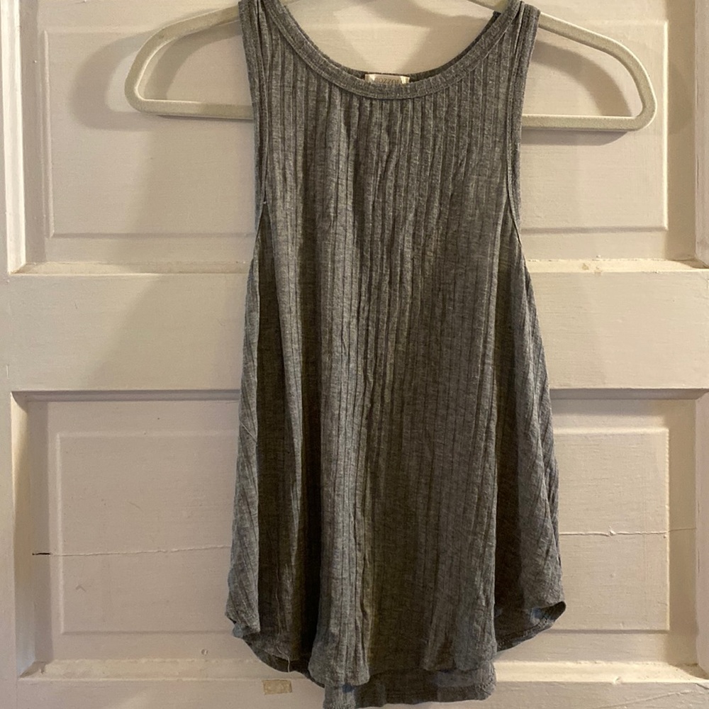 Grey ribbed tank top